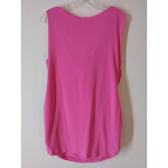 Cato Women's Shirt 18/20 W Barbie Pink Layered Sleeveless Stretch Tunic - Picture 6 of 12